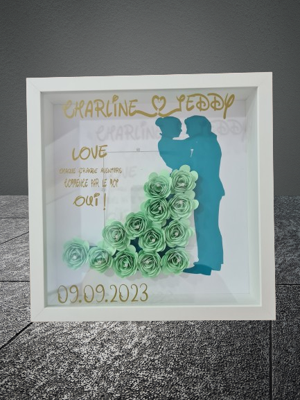 Cadre rose 3D personnalisée