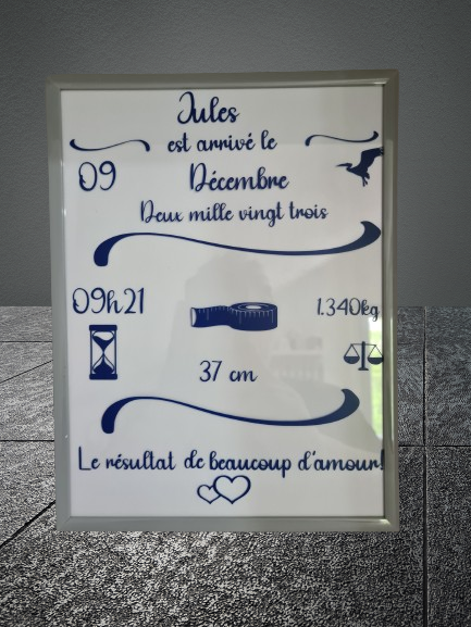 cadre de naissance personnalisé