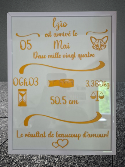 cadre de naissance personnalisé