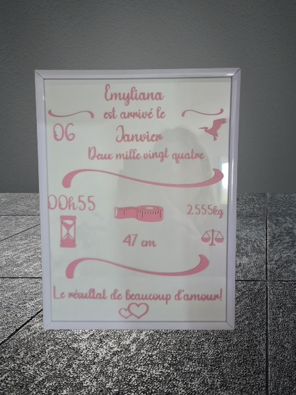cadre de naissance personnalisé